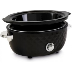 FRITEL Family Slow Cooker 5.5L - Black/Chrome - Perfect for Effortless Cooking & Family Meals!